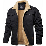 Insulating Men’s Sherpa Jacket – Trucker Style, Lined Black - Tophatter Daily Deals