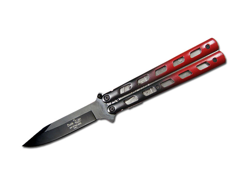 Mock Butterfly Metal Handle Spring Assisted Knife with Belt Clip - TOPHATTER'S ARMORY DEALS Collectible Weapons - Tophatter Daily Deals