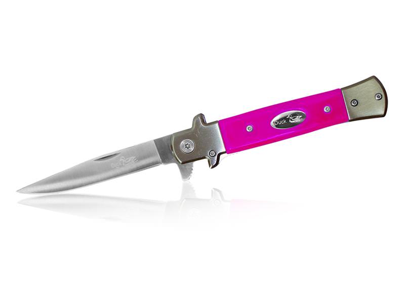 Pink German Style Stiletto Spring Assisted Knife - TOPHATTER'S ARMORY DEALS Collectible Weapons - Tophatter Daily Deals