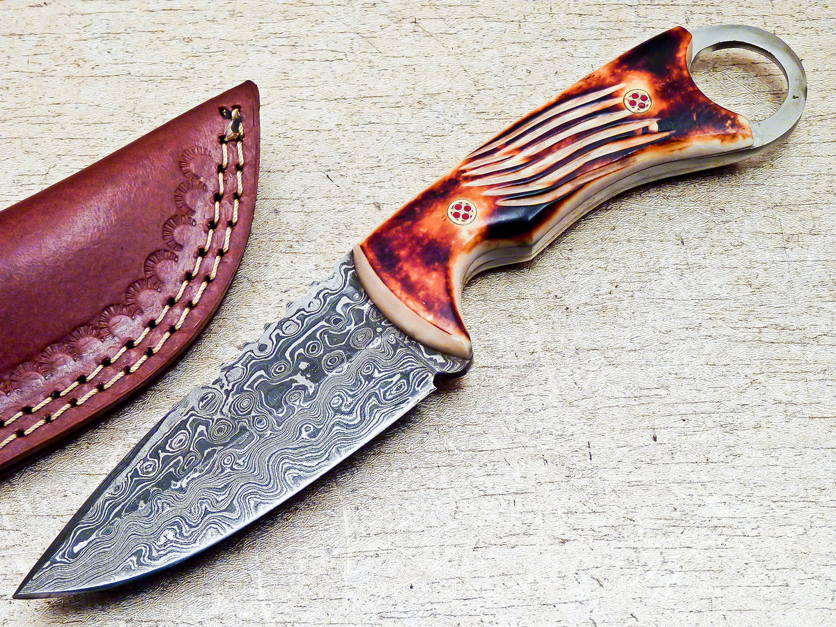 Custom Handmade Damascus Steel Hunting Karambit Knife 9" - Tophatter's Guns'N'Weapons Store Collectible Weapons - Tophatter Daily Deals