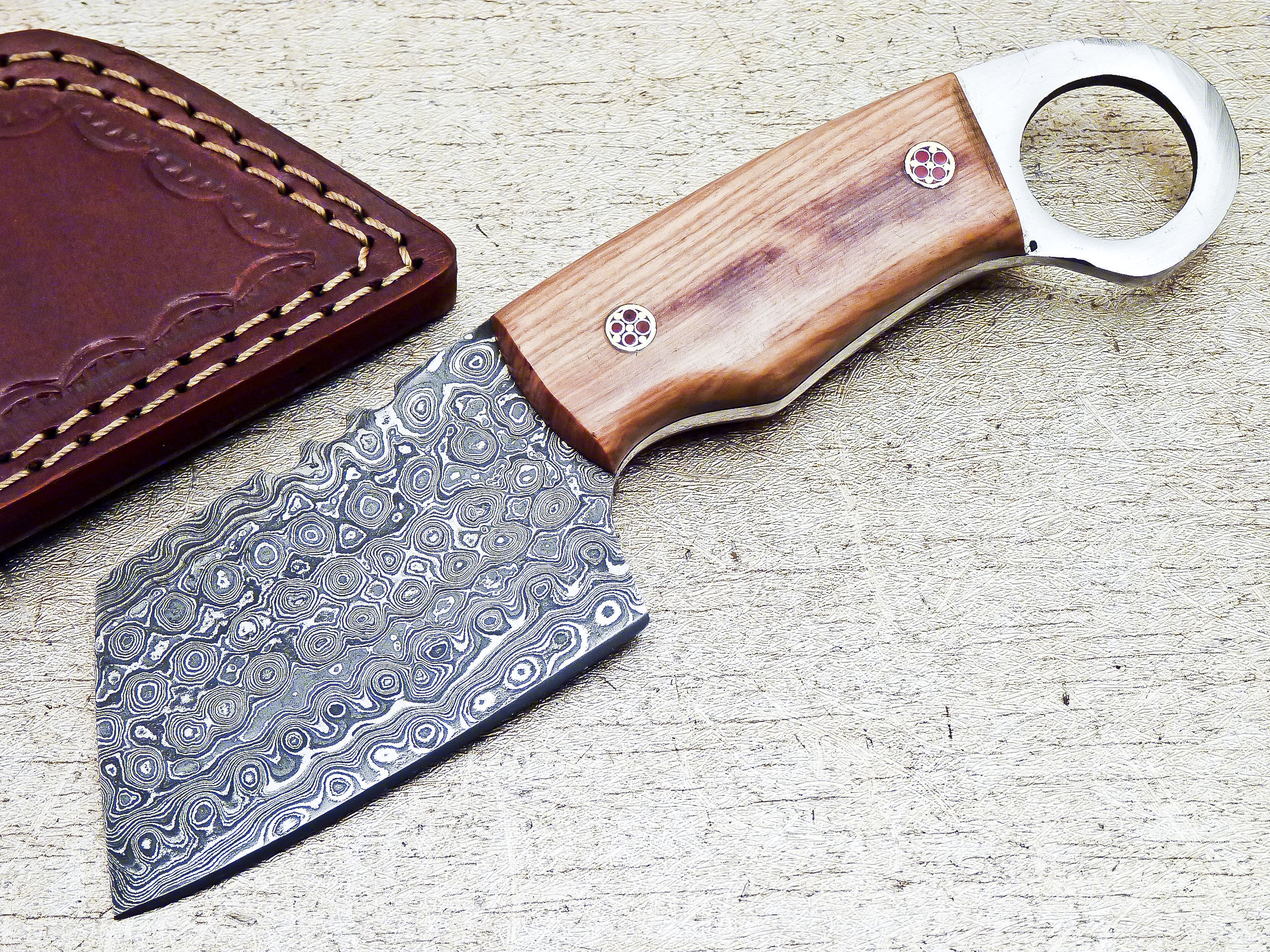 Custom Handmade Damascus Steel Karambit Sheepsfoot Knife 7" - TOPHATTER'S ARMORY DEALS Collectible Weapons - Tophatter Daily Deals