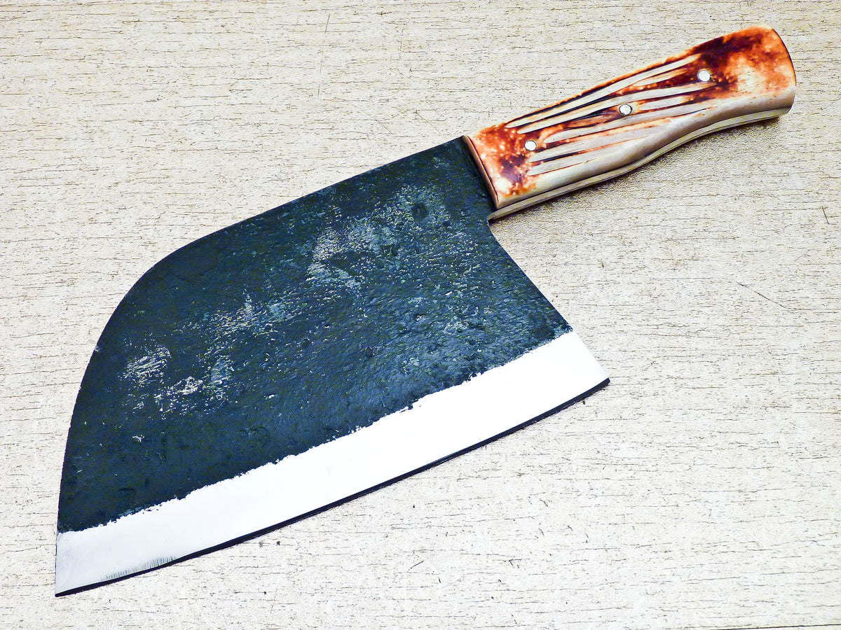 Handmade Forged Carbon Steel Kitchen Chef Cleaver Knife 12" - Tophatter's Inc. Weapons Store Online Collectible Weapons - Tophatter Daily Deals
