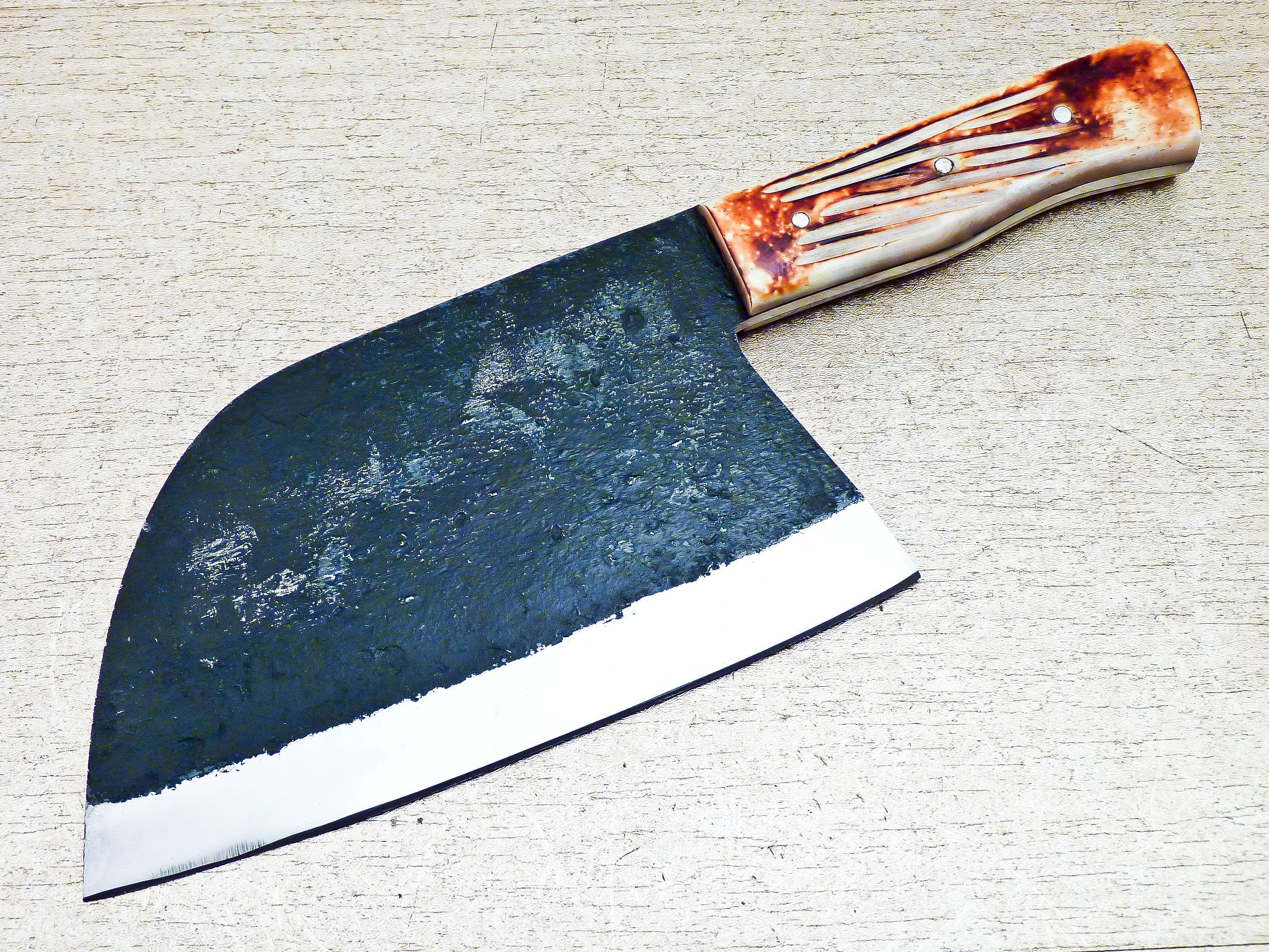 Handmade Forged Carbon Steel Kitchen Chef Cleaver Knife 12" - Tophatter's Guns'N'Weapons Store - FREE SHIPPING Collectible Weapons - Tophatter Daily Deals