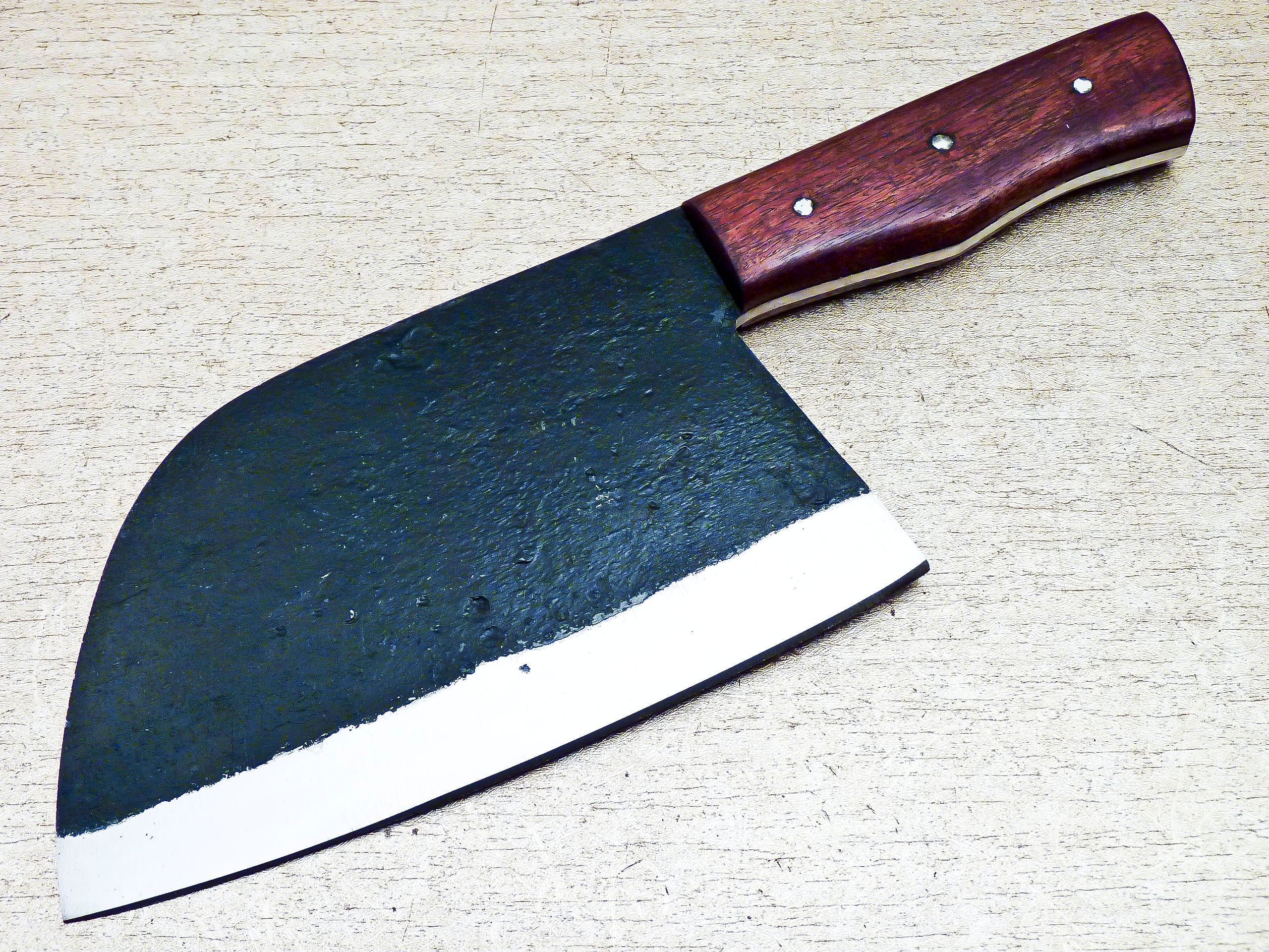 Custom Handmade Forged Carbon Steel Kitchen Chef Cleaver Knife 12" - Tophatter's Inc. Weapons Store Online Collectible Weapons - Tophatter Daily Deals