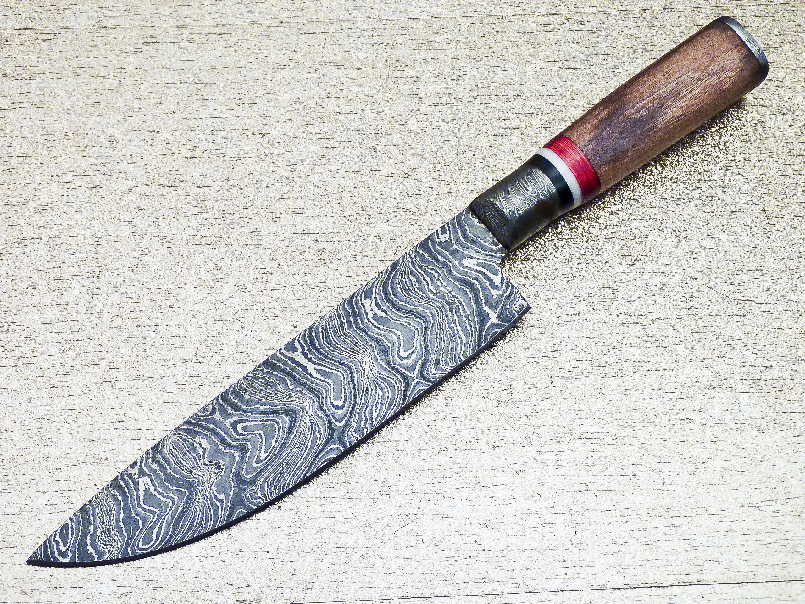 Damascus Steel Custom Hand Made Hunters Kitchen Chef Knife 13.25" - Tophatter's Inc. Weapons Store Online Collectible Weapons - Tophatter Daily Deals