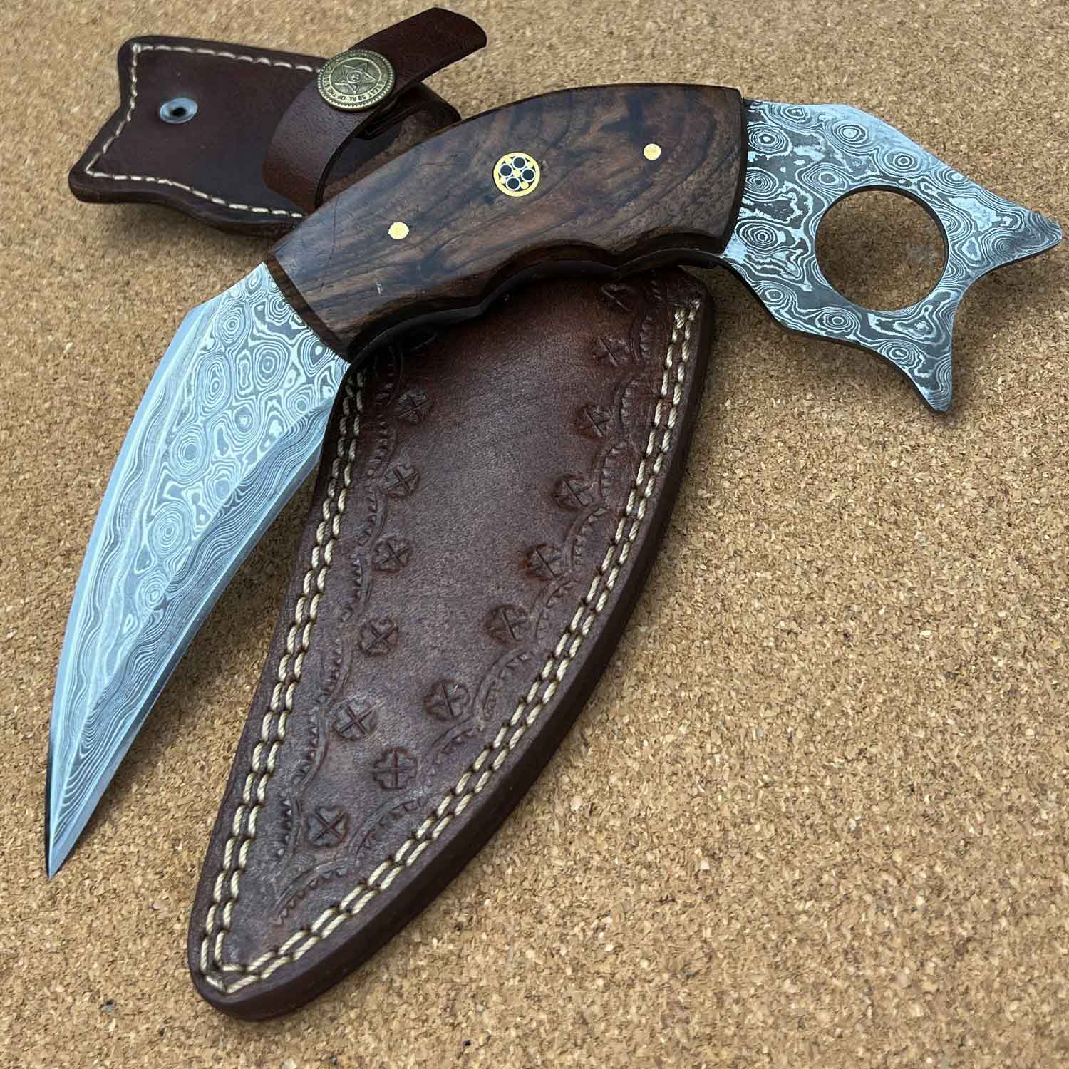 10" Custom Handmade Damascus Steel Karambit Tactical Knife - TOPHATTER'S ARMORY DEALS Collectible Weapons - Tophatter Daily Deals