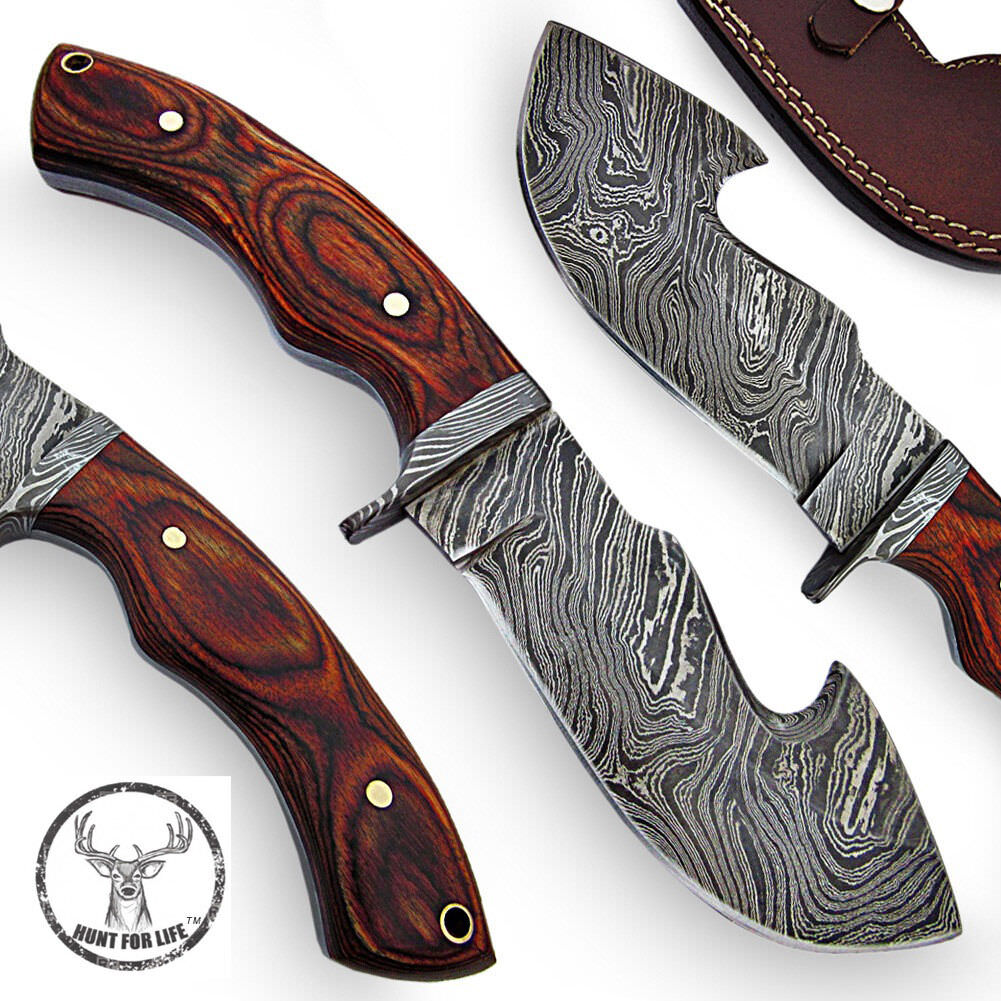 Cane Ridge Full Tang Damascus Gut Hook Knife - TOPHATTER'S ARMORY DEALS Collectible Weapons - Tophatter Daily Deals