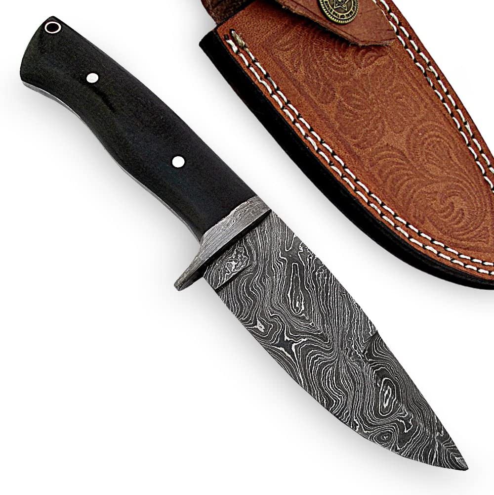 9.5 Inches Full Tang Damascus Handmade Hunting Knife - TOPHATTER'S ARMORY DEALS Collectible Weapons - Tophatter Daily Deals