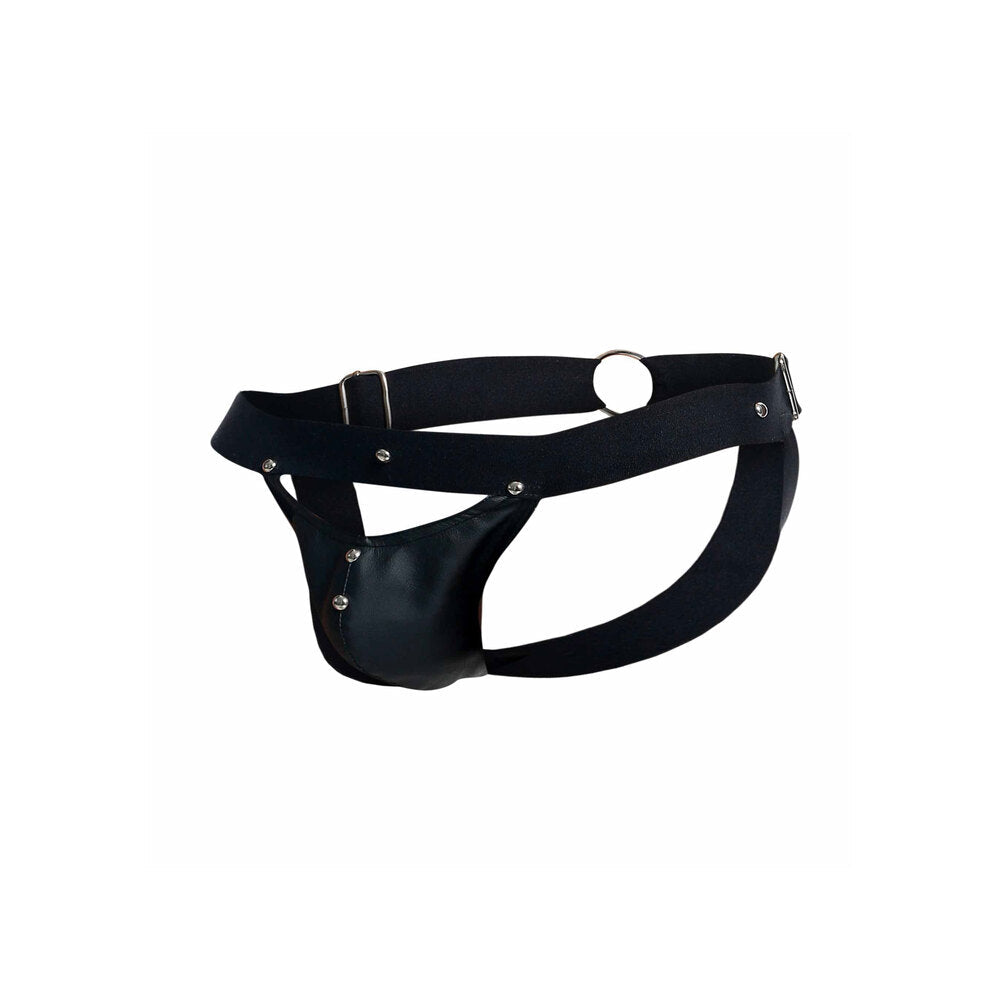 Dungeon Peekaboo Jockstrap – Faux Leather Adjustable Jockstrap > Clothes > Mens Leather - Tophatter Daily Deals