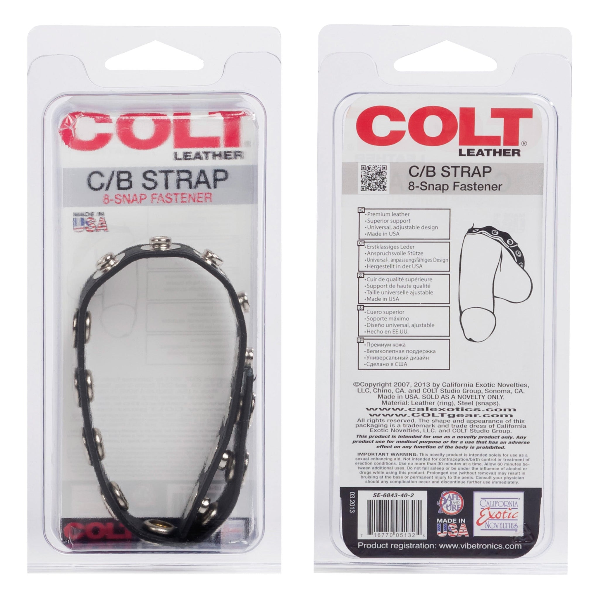Colt 8 Snap Fastener Leather Strap – Luxury Leather Bondage Strap > Clothes > Mens Leather - Tophatter Daily Deals