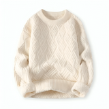 Warm Cozy Men's Cable Knit Sweater - Crewneck Wool Blend White - Tophatter Daily Deals