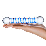 Glas 6.5 Inch Spiral Dildo with Blue Swirls > Glass > Dildos - Tophatter Daily Deals