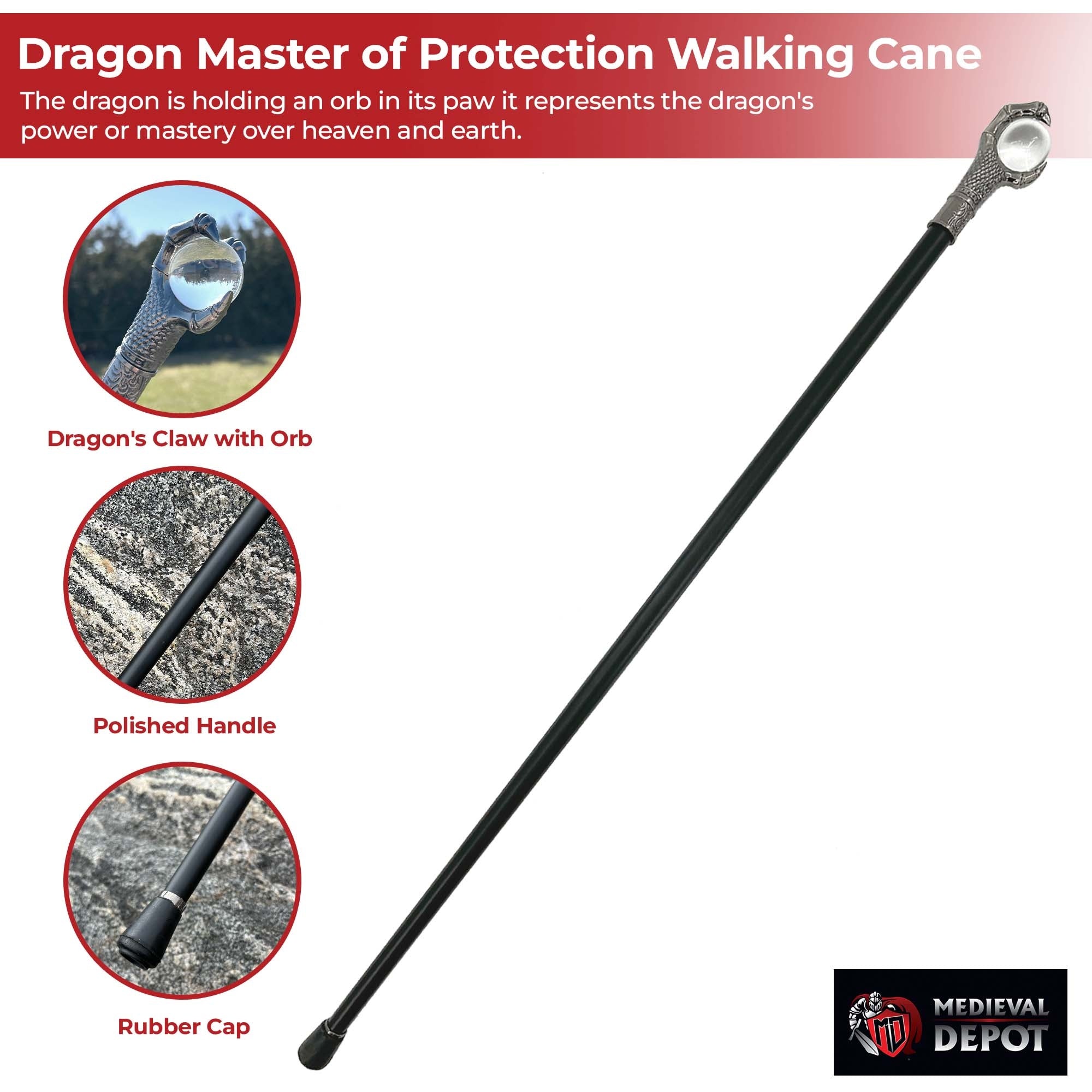 Dragon Master of Protection Walking Cane cane - Tophatter Daily Deals