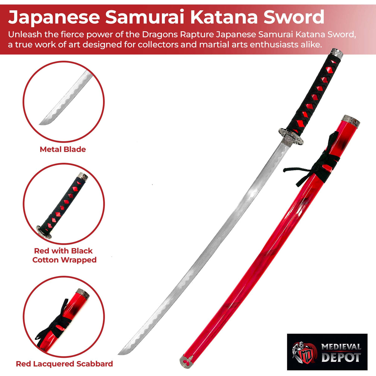 Dragons Rapture Japanese Samurai Katana Sword swords - Tophatter Daily Deals