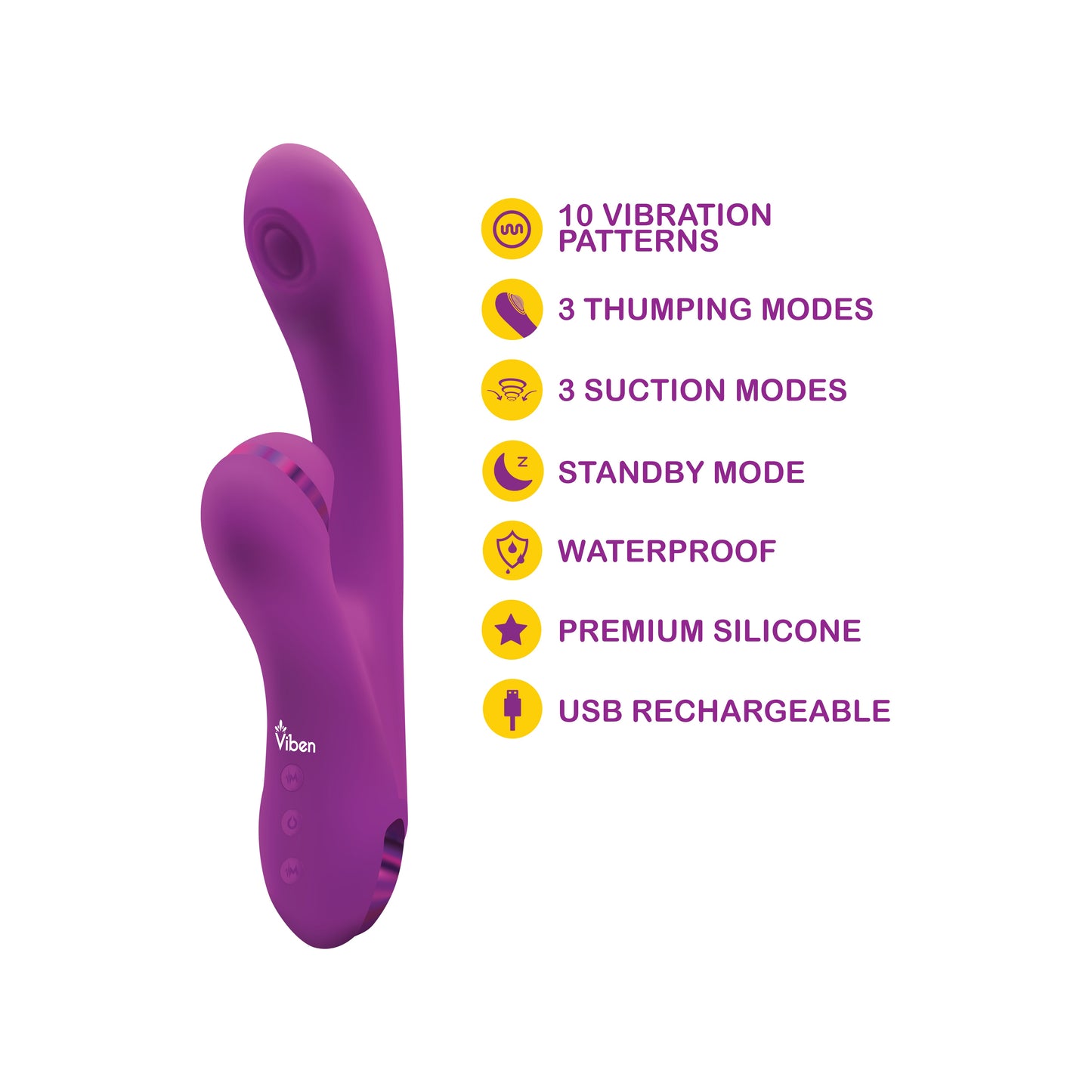 Viben Dazzle Thumping Rabbit in Berry > Vibrators > Ladies > Rabbit - Tophatter Daily Deals