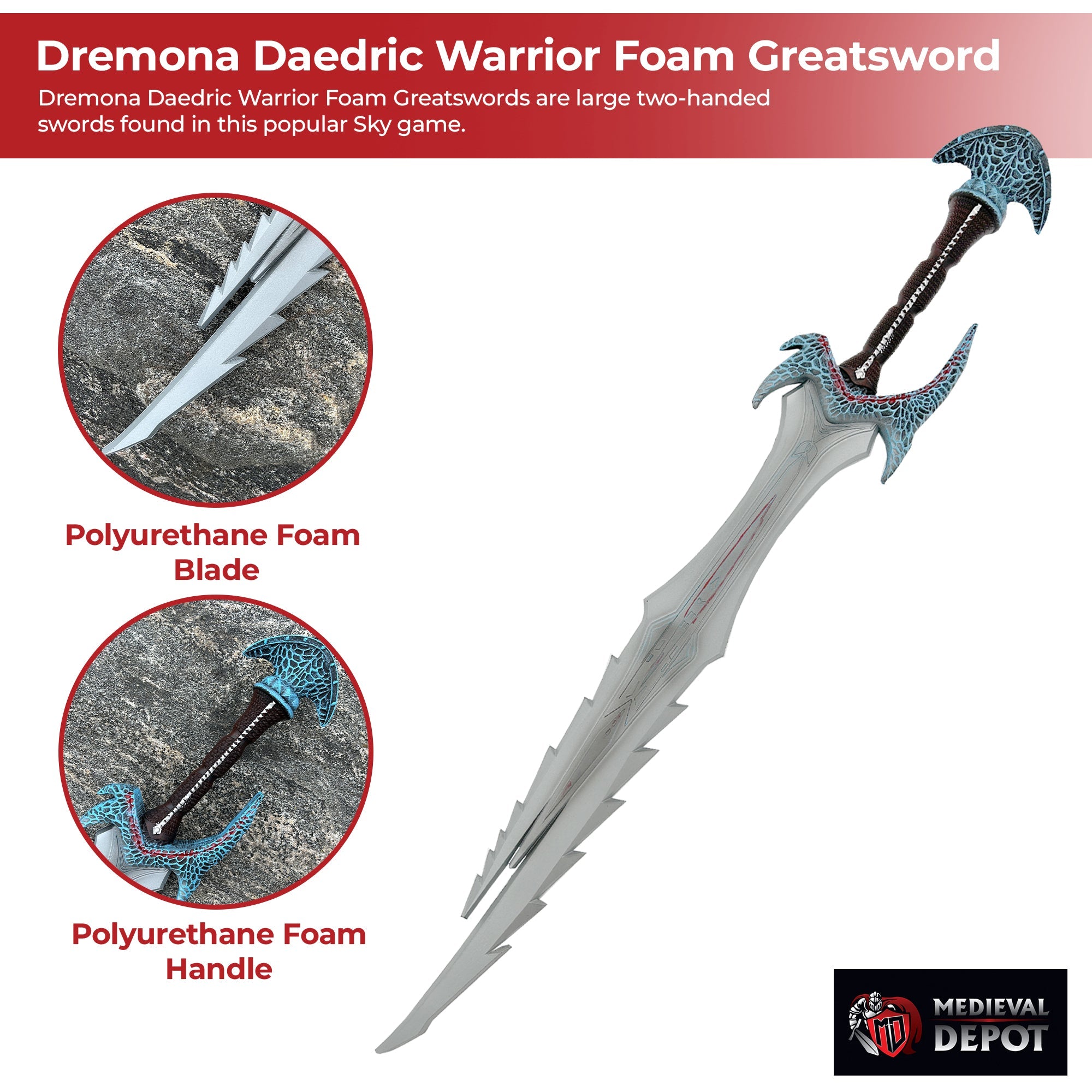 Dremona Daedric Warrior Role Play Foam Greatsword swords - Tophatter Daily Deals
