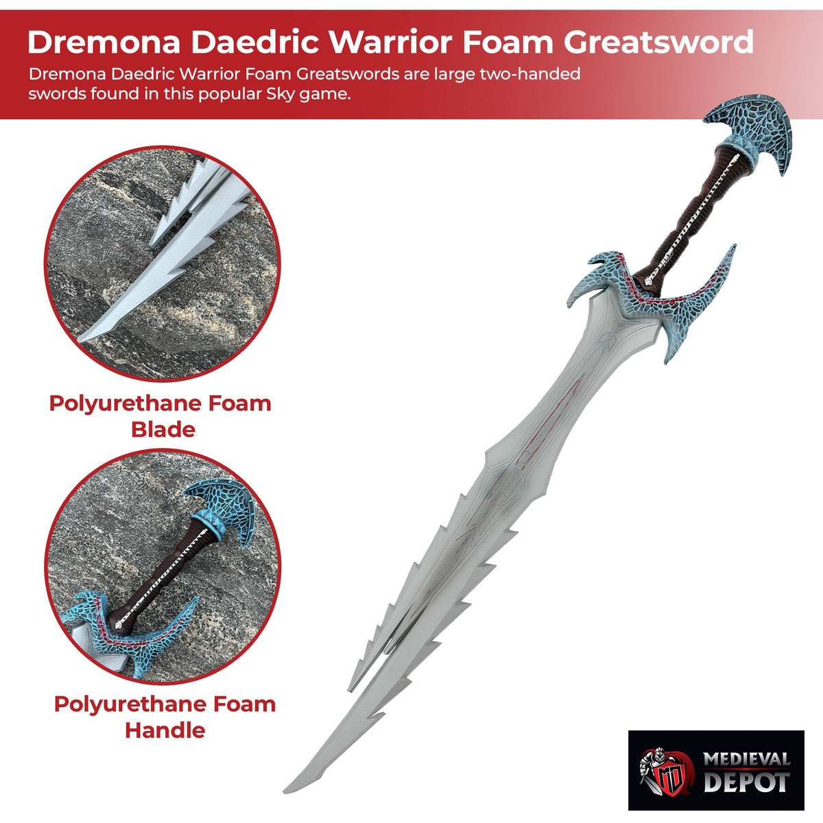 Dremona Daedric Warrior Role Play Foam Greatsword swords - Tophatter Daily Deals