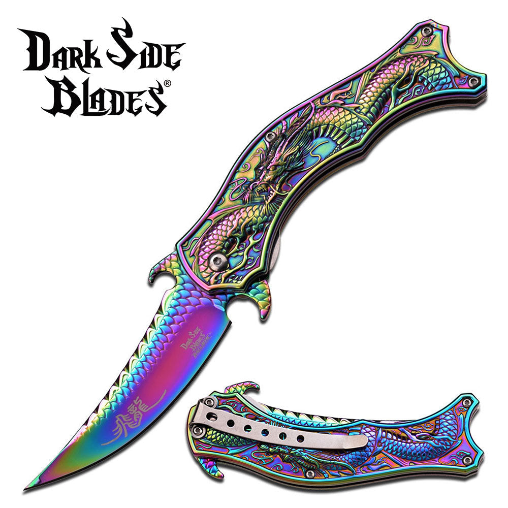 DARK SIDE BLADES SPRING ASSISTED KNIFE - Tophatter Daily Deals