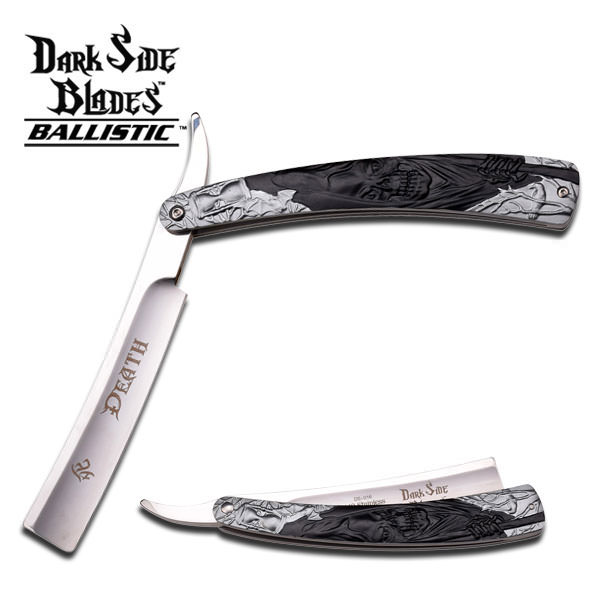 10" Black Reaper Straight Razor Blade Knife - Tophatter's Guns'N'Weapons Store Collectible Weapons - Tophatter Daily Deals