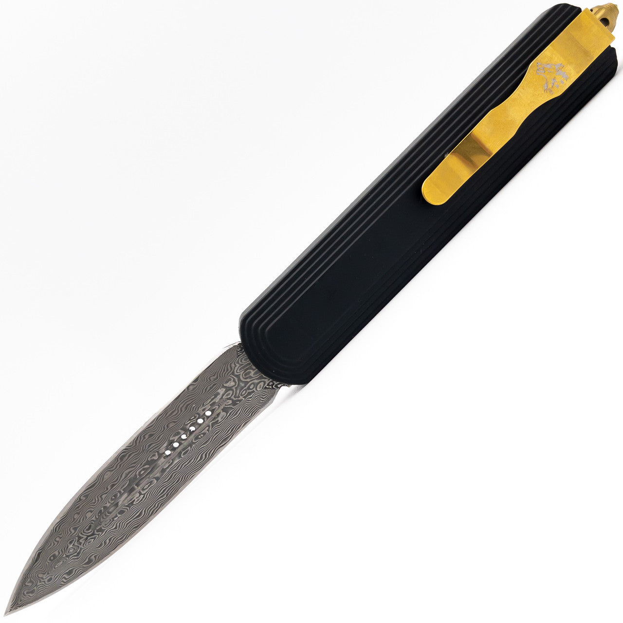 9.25" Secret Weapon Dual Action Damascus Steel Automatic OTF Knife Collectible Weapons - Tophatter Daily Deals