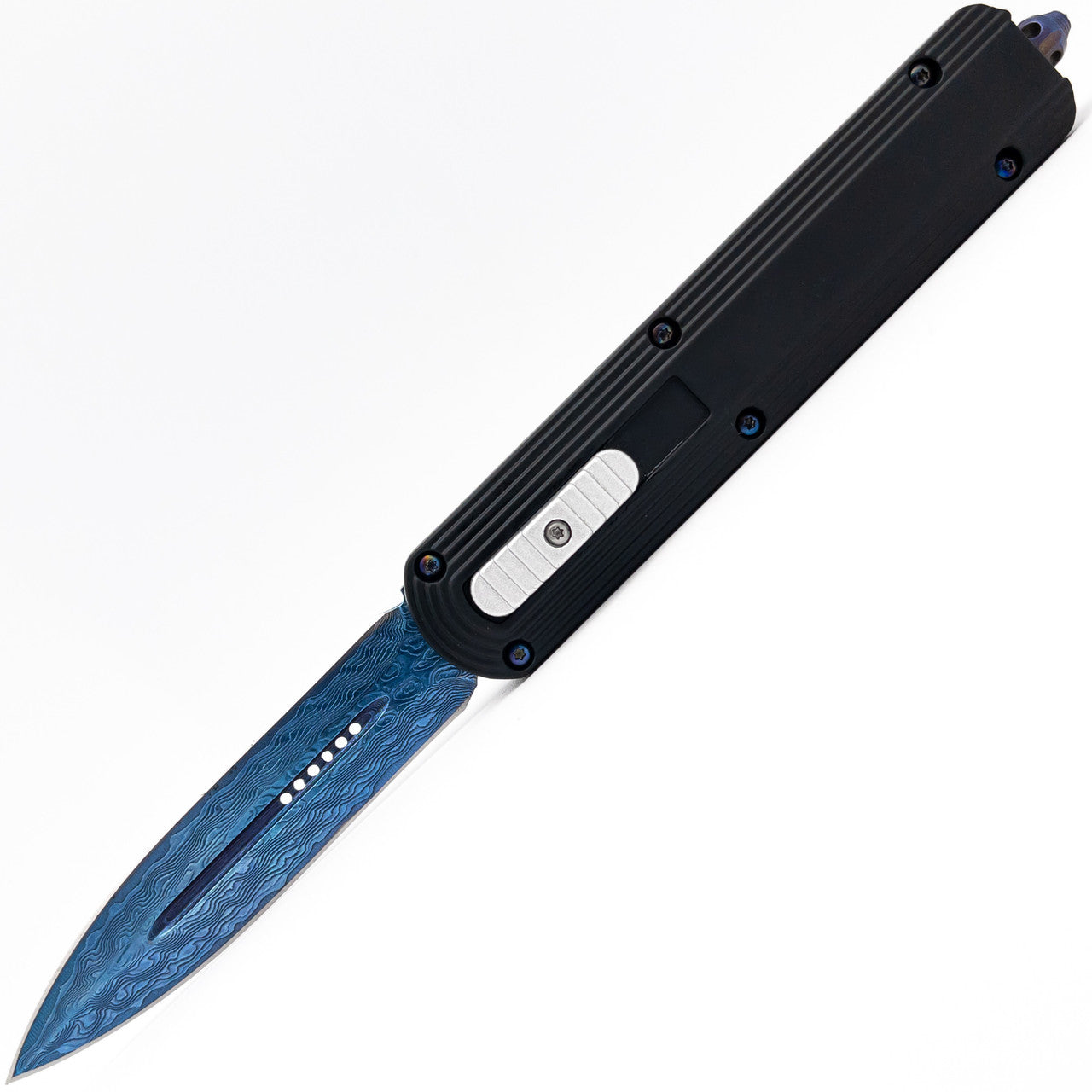 9.25" Torrential Downpour Damascus Steel Automatic Out The Front Knife Collectible Weapons - Tophatter Daily Deals