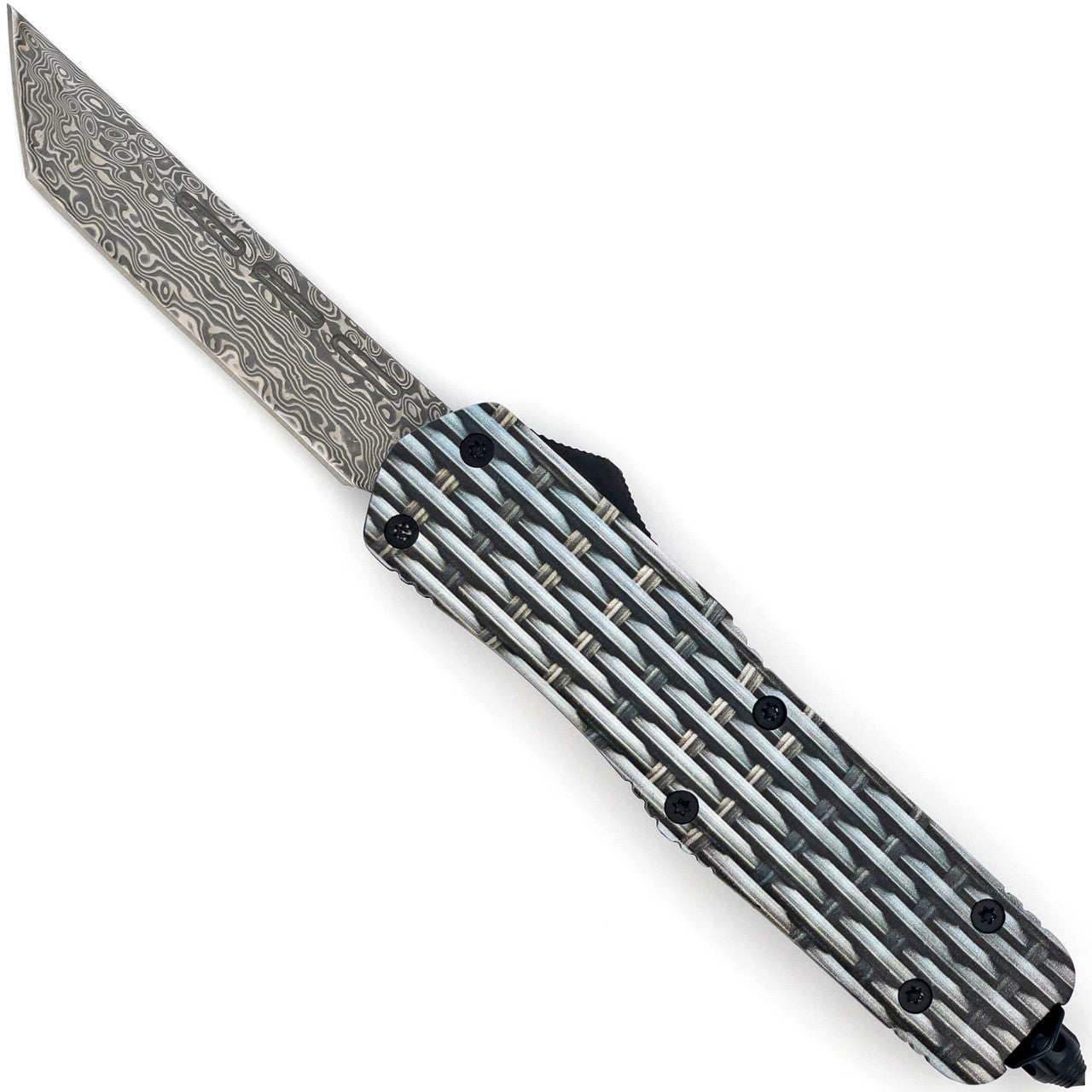 9" Automatic Basket Case OTF Out the Front Damascus Pocket Knife - TOPHATTER'S ARMORY DEALS Collectible Weapons - Tophatter Daily Deals