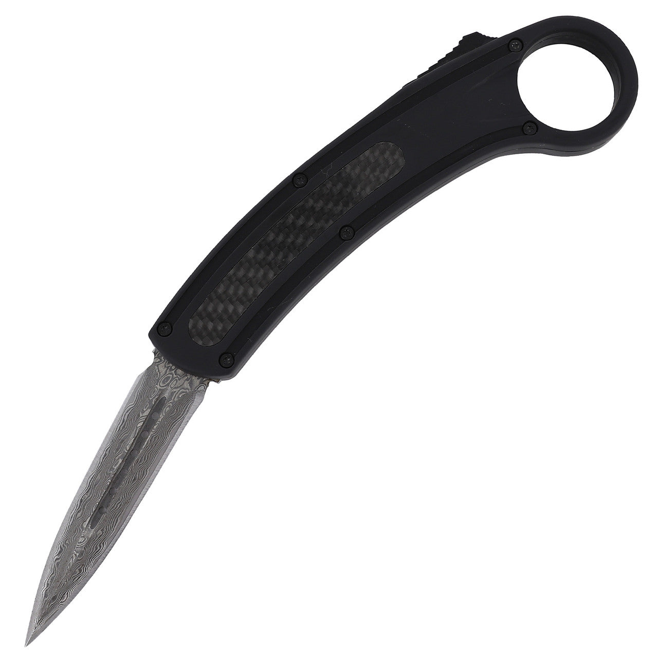 9" Karambit Style Damascus Steel Automatic Dual Action OTF Knife Collectible Weapons - Tophatter Daily Deals