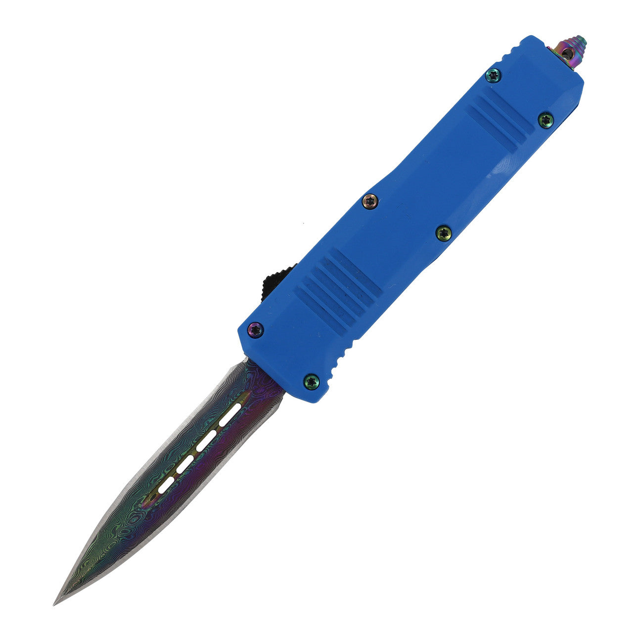 6.9" Dark Star Damascus Steel Automatic Dual Action Out The Front Knife - TOPHATTER'S ARMORY DEALS Collectible Weapons - Tophatter Daily Deals