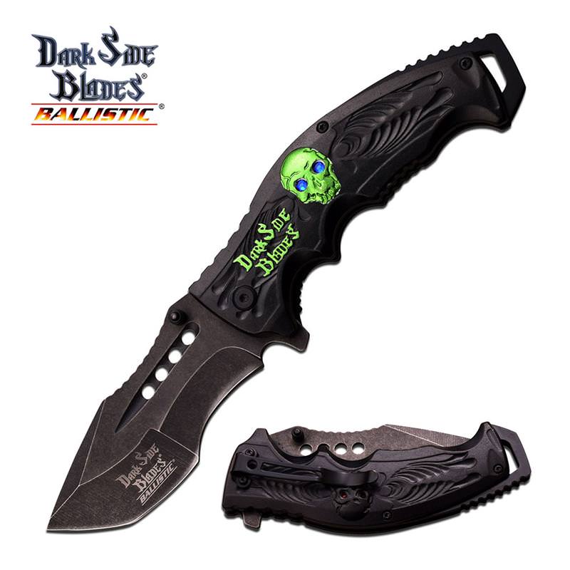 Ballistic Brainpain Green Spring Assisted Pocket Knife - Tophatter's Guns'N'Weapons Store - FREE SHIPPING Collectible Weapons - Tophatter Daily Deals