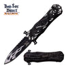 Spring Assist Open Fantasy Knife Black Dragon Design With Clip - TOPHATTER'S ARMORY DEALS Collectible Weapons - Tophatter Daily Deals