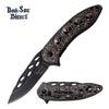 Gray Skull Stonewash Blade Tactical EDC Spring Assisted Pocket Knife - Tophatter's Army Products & Self Defense Collectible Weapons - Tophatter Daily Deals