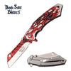 Spider Web Assisted Opening Folding Cleaver Blade Pocket Knife Red Collectible Weapons - Tophatter Daily Deals