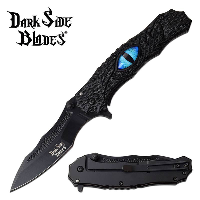 8 Inches Dragon Eye Spring Assisted Fantasy Folding Pocket Knife - TOPHATTER'S ARMORY DEALS Collectible Weapons - Tophatter Daily Deals