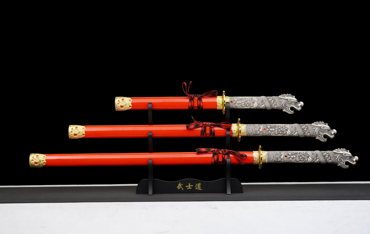 Highlander - Connor Macleod Triple Set Display Katana (Straight Blade) Sword - Tophatter Daily Deals