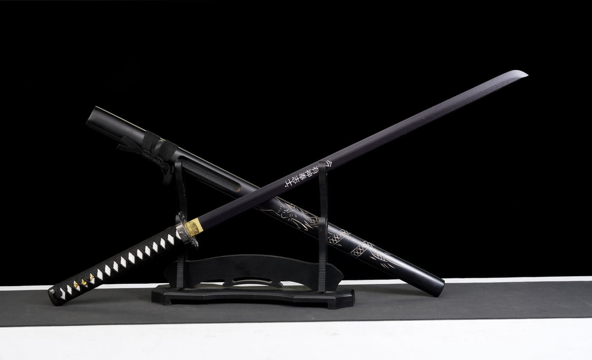The Last Samurai - Display (Straight) Katana (Black Blade) Sword - Tophatter Daily Deals