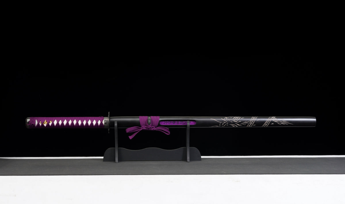 The Last Samurai - Display (Straight) Katana (Purple Blade) Sword - Tophatter Daily Deals