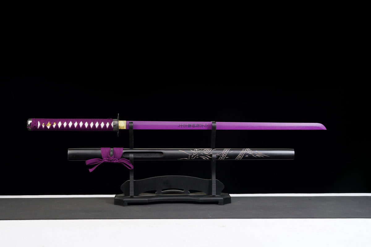 The Last Samurai - Display (Straight) Katana (Purple Blade) Sword - Tophatter Daily Deals