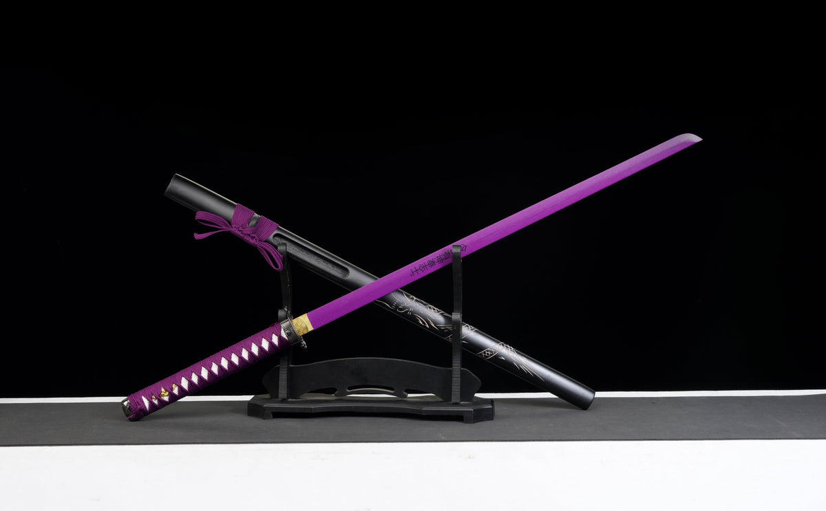 The Last Samurai - Display (Straight) Katana (Purple Blade) Sword - Tophatter Daily Deals
