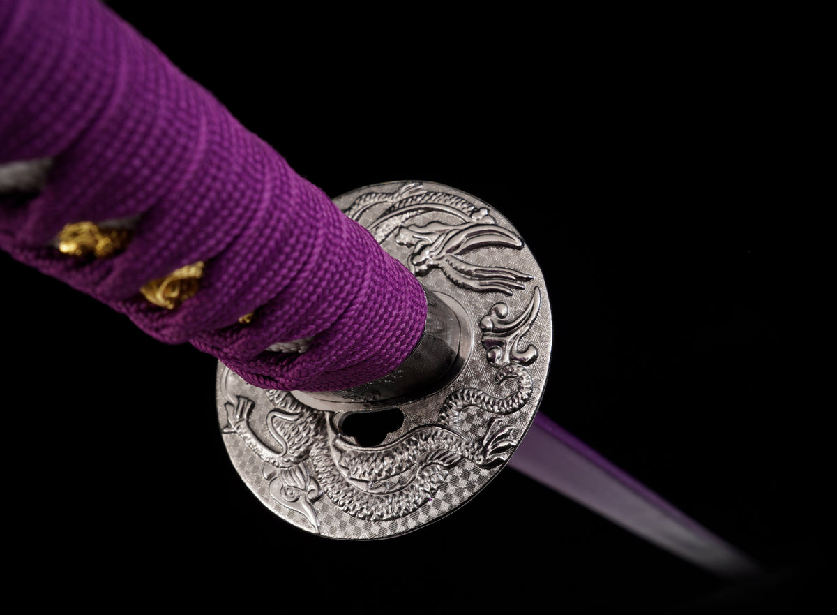 The Last Samurai - Display (Straight) Katana (Purple Blade) Sword - Tophatter Daily Deals