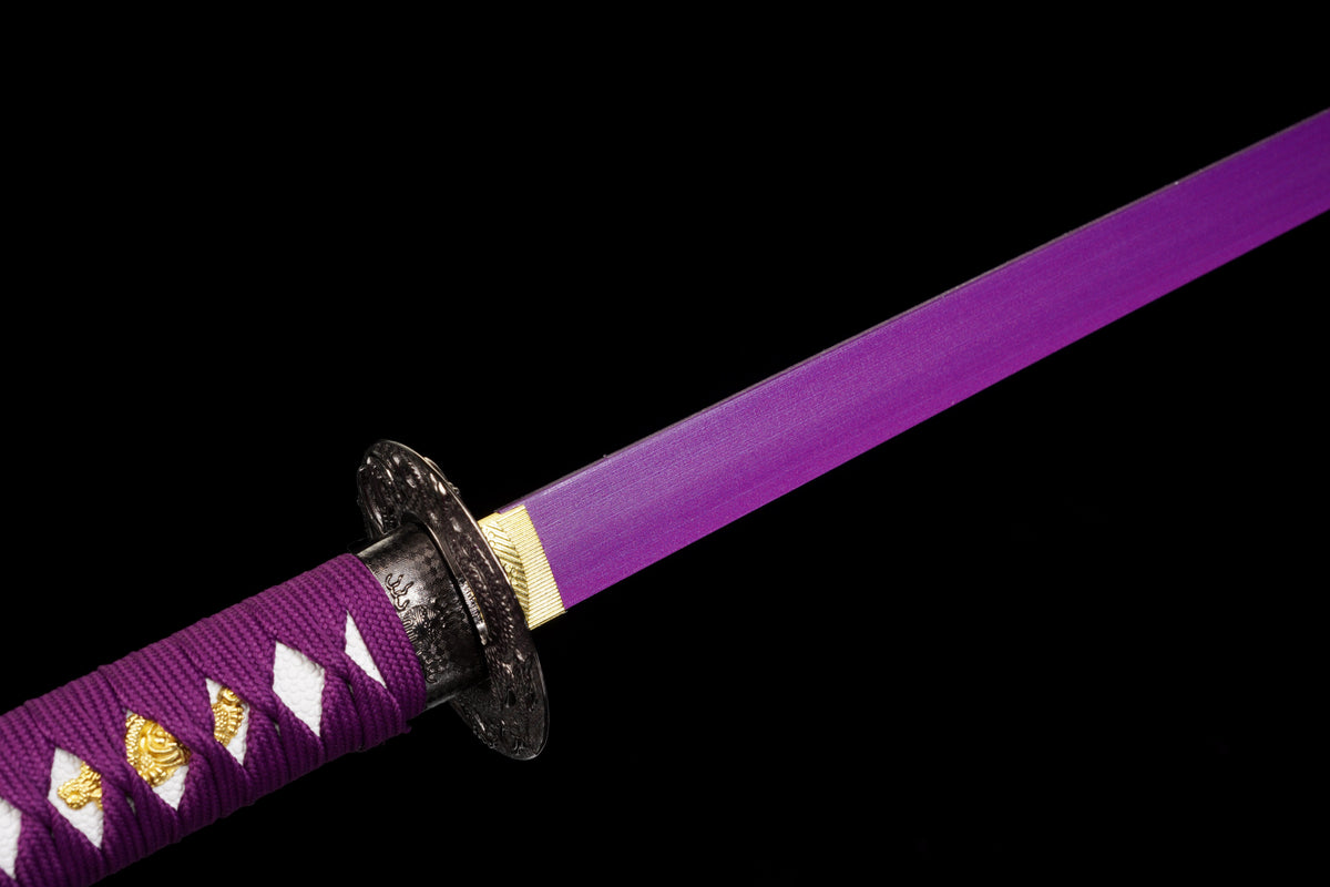 The Last Samurai - Display (Straight) Katana (Purple Blade) Sword - Tophatter Daily Deals