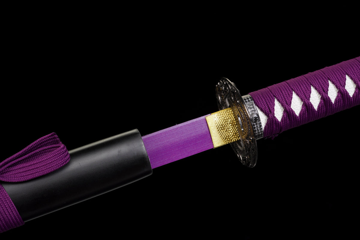 The Last Samurai - Display (Straight) Katana (Purple Blade) Sword - Tophatter Daily Deals