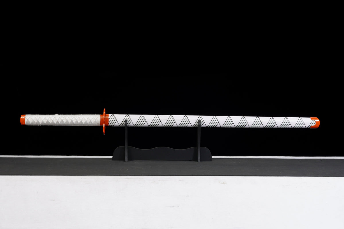Demon Slayer - Kyojuro Rengoku Red Nichirin Display (Straight Blade) Katana Sword - Tophatter Daily Deals