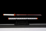 Demon Slayer - Kyojuro Rengoku Red Nichirin Display (Straight Blade) Katana Sword - Tophatter Daily Deals