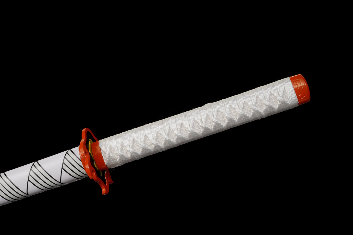 Demon Slayer - Kyojuro Rengoku Red Nichirin Display (Straight Blade) Katana Sword - Tophatter Daily Deals