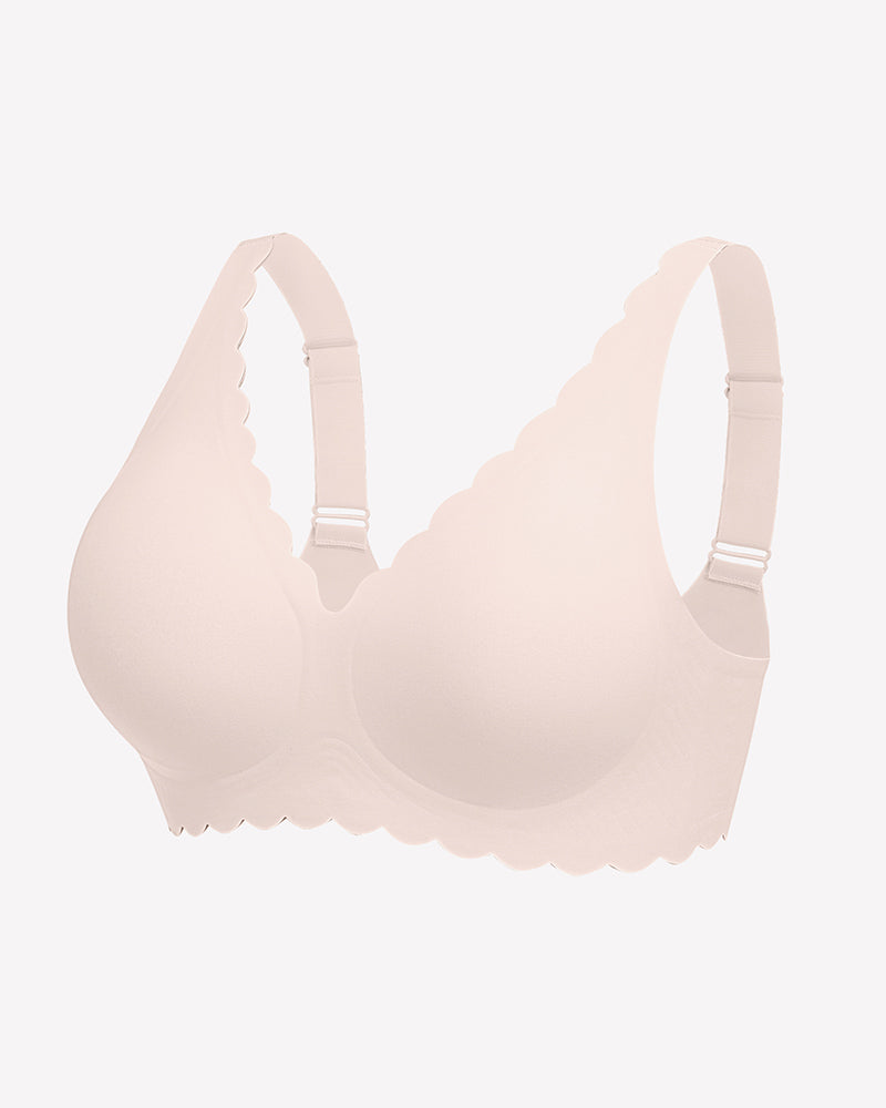 Wireless V Neck Seamless Full Coverage Bra Lingerie Sets-Bras - Tophatter Daily Deals