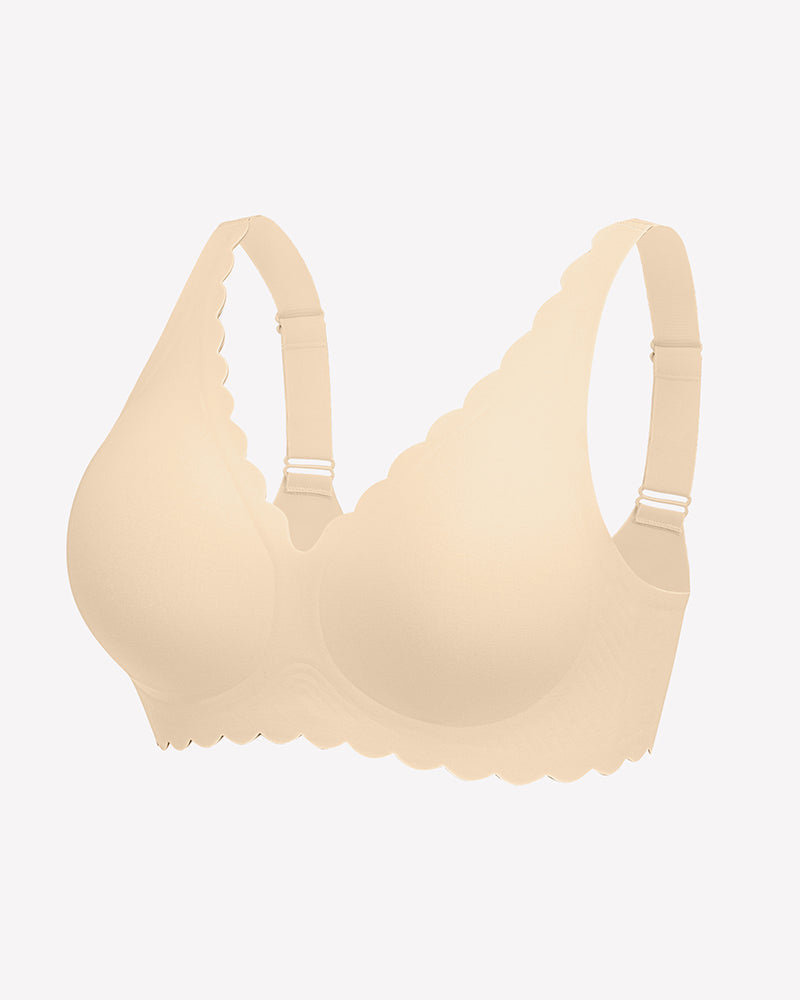 Wireless V Neck Seamless Full Coverage Bra Lingerie Sets-Bras - Tophatter Daily Deals