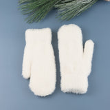 Plush Fur Lined Mittens White Gloves, Scarves & Earmuffs - Tophatter Daily Deals