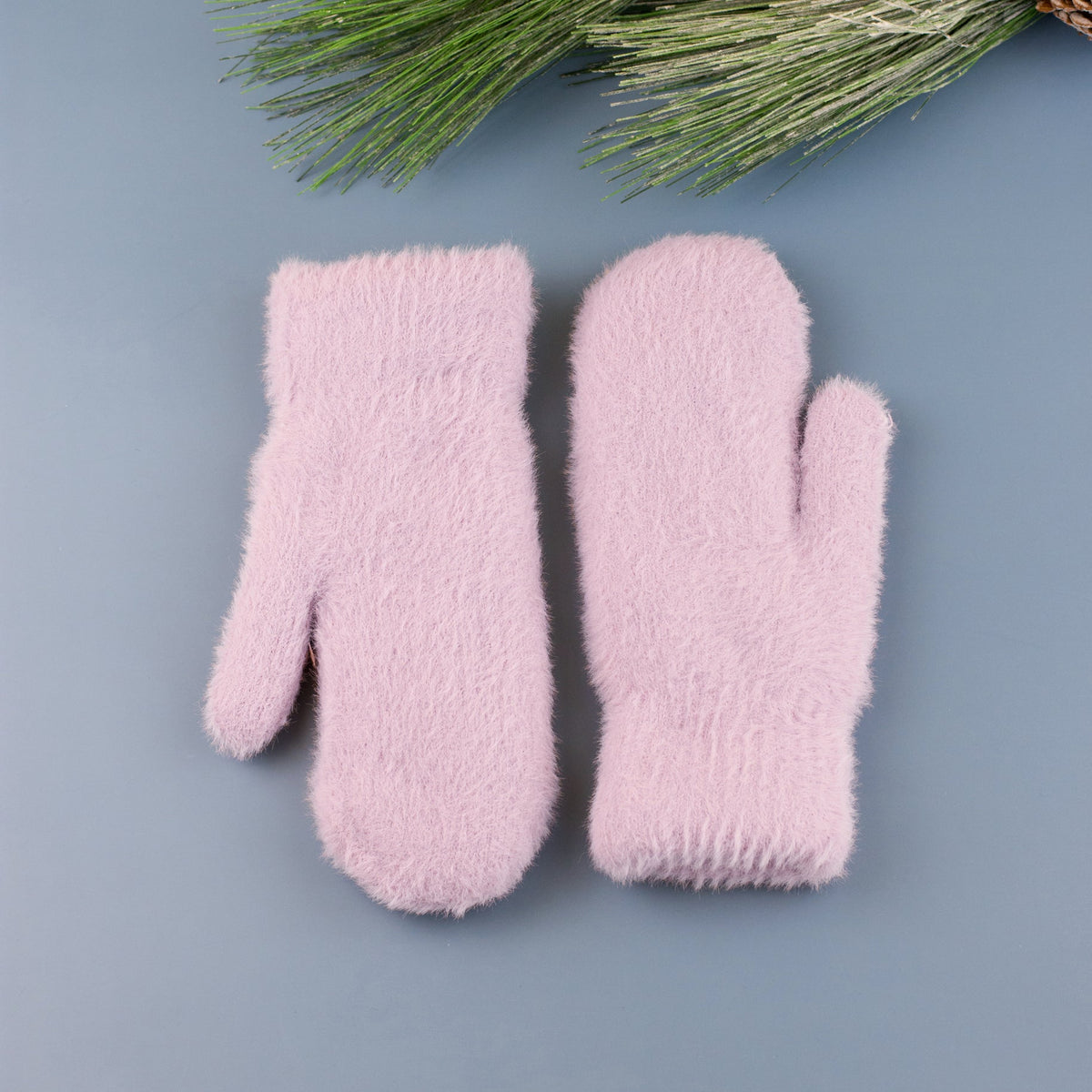 Plush Fur Lined Mittens Lavender Gloves, Scarves & Earmuffs - Tophatter Daily Deals
