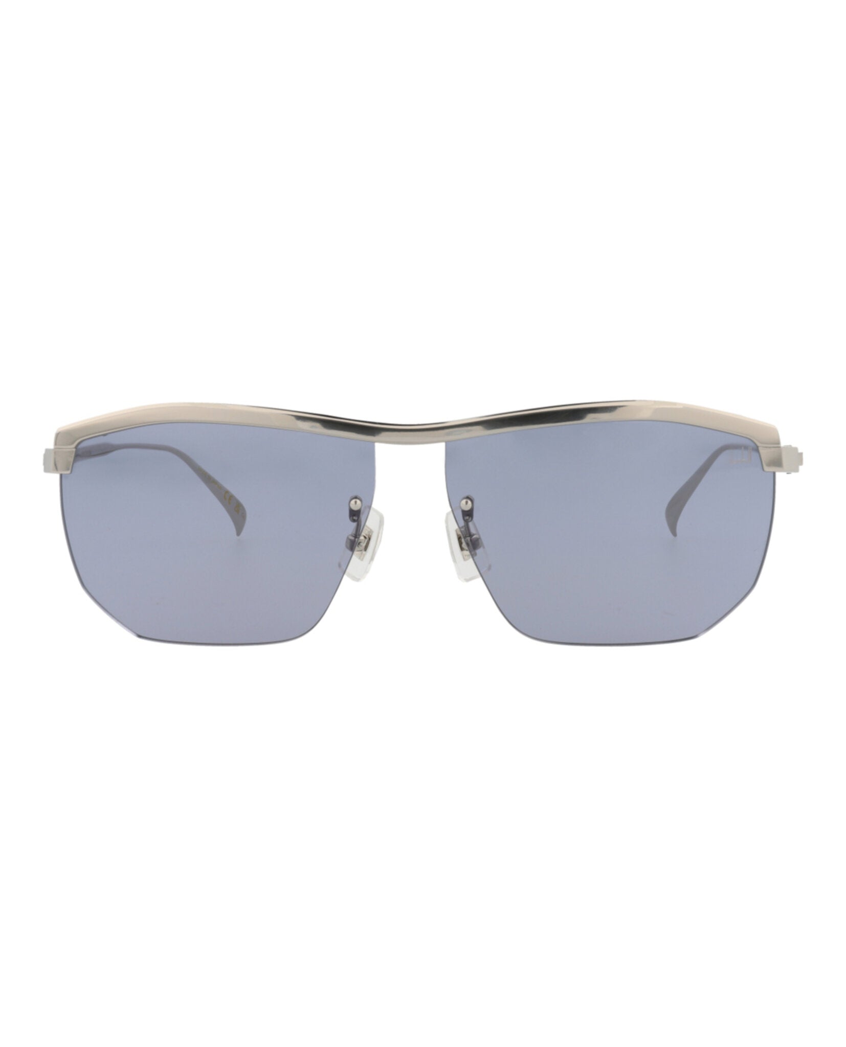 Dunhill Aviator-Frame Titanium Sunglasses SILVER SILVER LIGHT BLUE Sunglasses - Tophatter Daily Deals