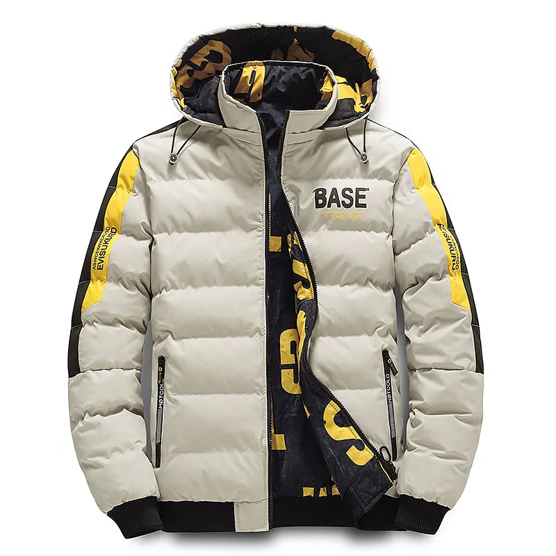 Insulating Men's Down Jacket - Boxy Puffer For Winter Khaki - Tophatter Daily Deals